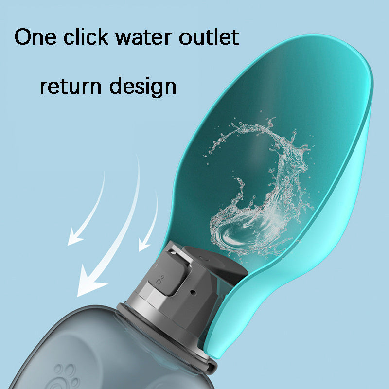 800ml Leak-proof Dog Water Bottle with Foldable Drinking Bowl