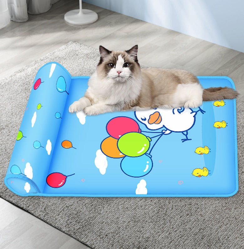 Ice Cooling Pet Bed with Pillow – Breathable, Lightweight, Washable