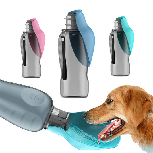 800ml Leak-proof Dog Water Bottle with Foldable Drinking Bowl