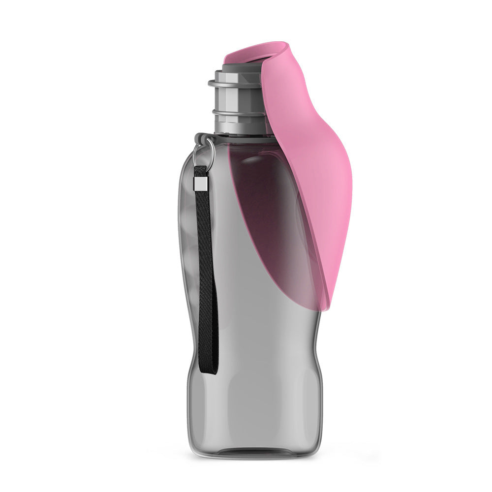 800ml Leak-proof Dog Water Bottle with Foldable Drinking Bowl